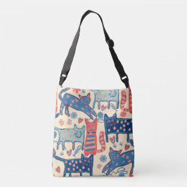 Retro Cat Bag Tragetaschen Mit Langen Trägern