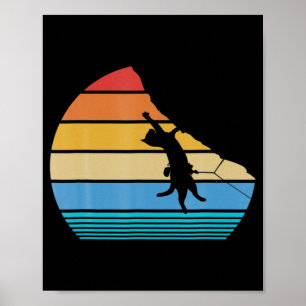Retro Cat Climbing Vintages Geschenk Roc Poster