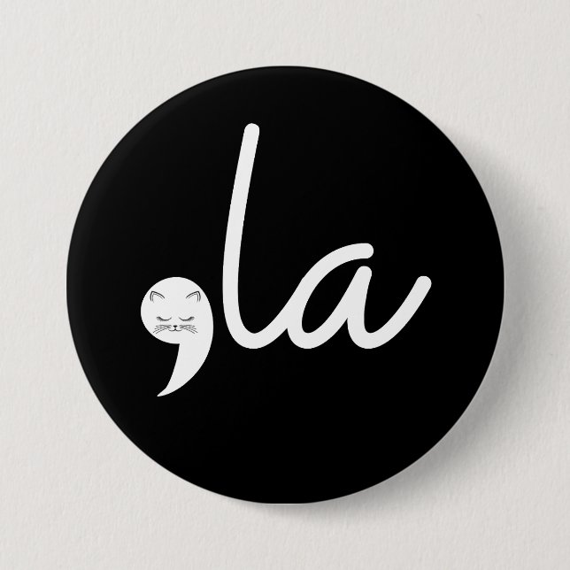 Retro Cat Comma La Kamala Harris für den Präsident Button (Vorderseite)