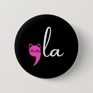Retro Cat Comma La Kamala Harris für Präsident 200 Button
