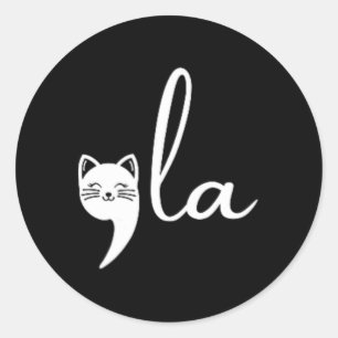 Retro Cat Comma La Kamala Harris für Präsident 200 Runder Aufkleber