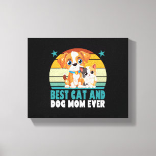 Retro Cat Hund Mama Cat Mama Furmama Welpe Kitty M Leinwanddruck