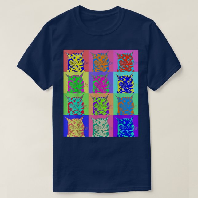 Retro Cat Kitty Retro Art Pop Style Cute Cat Lover T-Shirt (Design vorne)