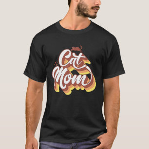 Retro Cat Mama Beste Katze Mama je Muttertagskatze T-Shirt