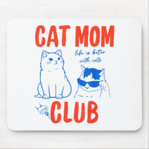 Retro-Cat-Mom-Club Lustiger Cat-Meme Mama Oma Mutt Mousepad