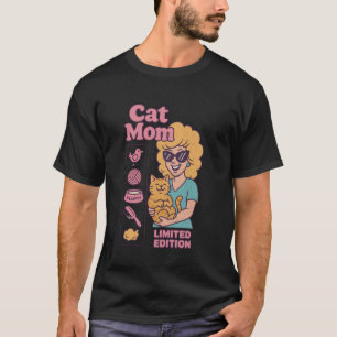 Retro Cat Mom limitierte Auflage lustige Katzenlie T-Shirt