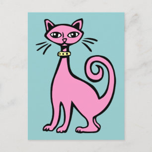 Retro Cat Postkarte
