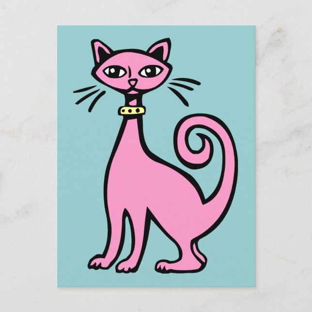 Retro Cat Postkarte (Vorderseite)