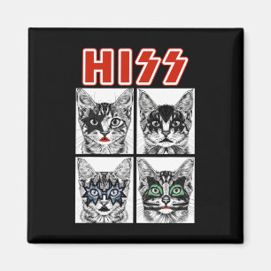Retro Cat Rock Music Concept Band Men Kids Women F Magnet