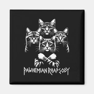 Retro Cat Rock Music Concept Band Men Kids Women F Magnet
