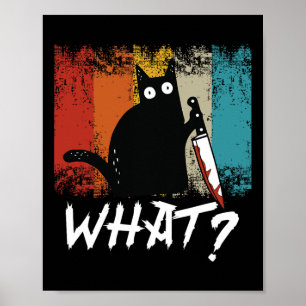Retro Cat Shirt für Damen Männer Jungen Mädchen Poster
