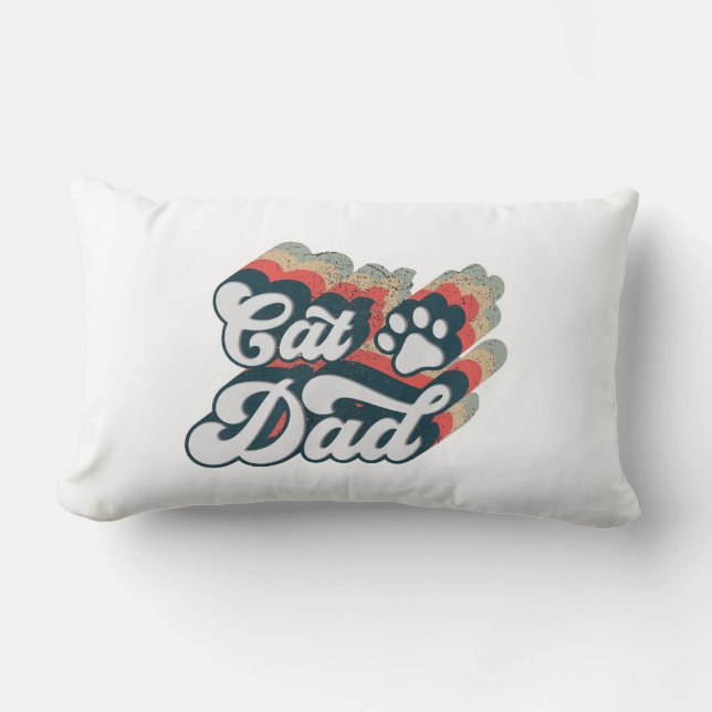 Retro Cat Vater, Cat Vater Sublimation Design Lendenkissen (Vorderseite)