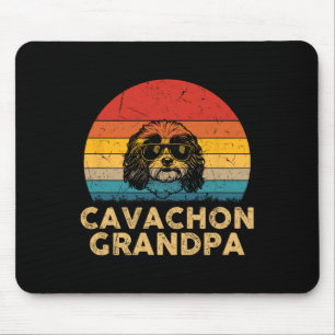 Retro Cavachon Grandpa Dog Lover Paw Vater Vathers Mousepad