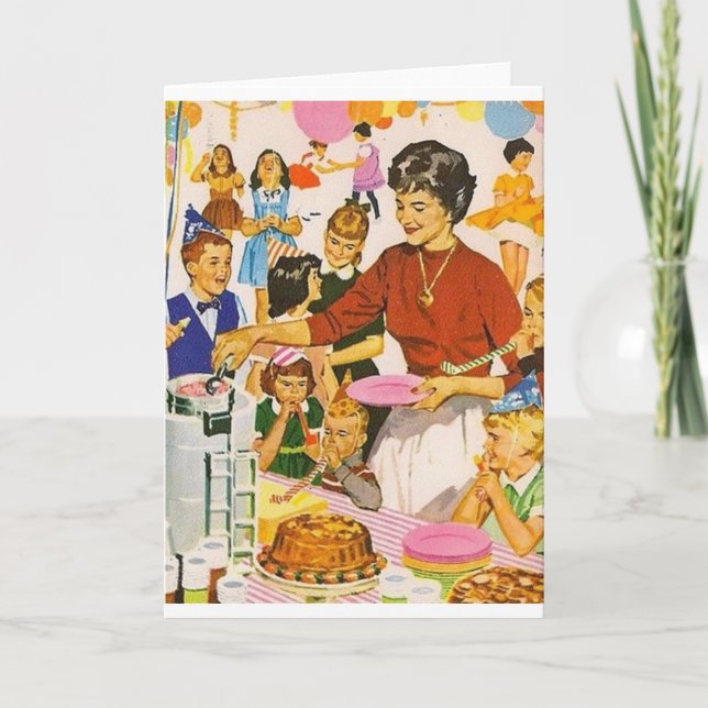 Retro Celebration Geburtstagskarte Karte (Vorderseite)