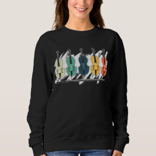 Retro Cello Cellist Musical Instrument Orchestra C Sweatshirt