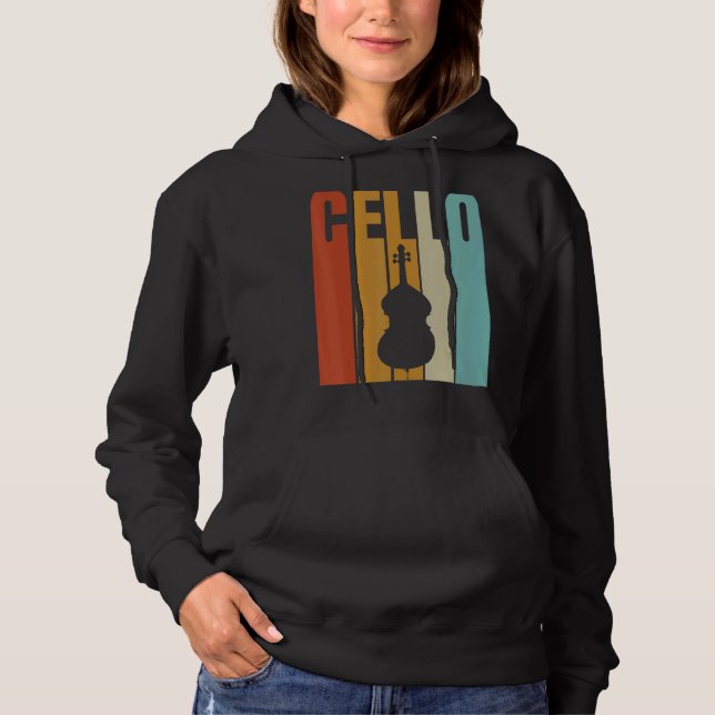 Retro Cello Cool Cello Player Hoodie (Vorderseite)