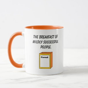 Retro-Cerealbox-Cartoon, lustige Pop-Art-Frühstück Tasse