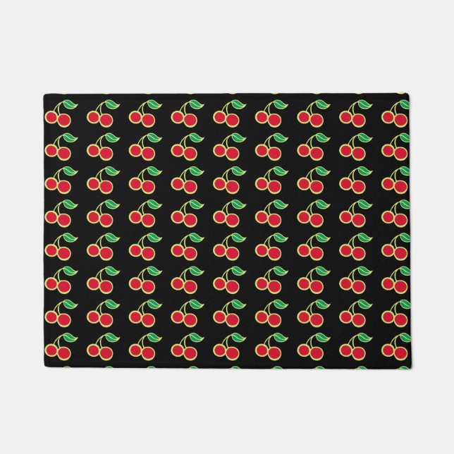 Retro Cerises Tapis de porte (Devant)