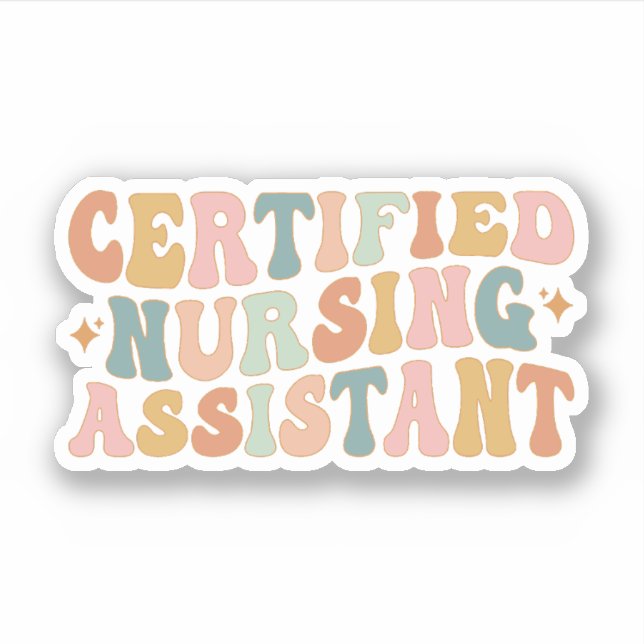 Retro Certified Nursing Assistant, CNA-Abschluss Aufkleber (Vorderseite)