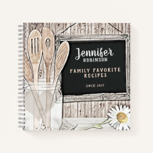 Retro Chalkboard, Mason Jar und Daisy Notizbuch