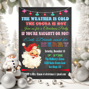 Retro Chalkboard Noël Fête Invitation