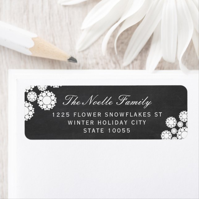 Retro Chalkboard Snowflakes Blume Feiertag Anschri (Insitu)