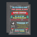Retro Chalkboard Weihnachten Party Einladung<br><div class="desc">Lade deine frechen oder netten Freunde zu diesem phantastischen Weihnachtsfest-Party mit einer Vintagen Weihnachtsfeier ein,  hängende Ornamente,  lustige Typografie,  alles auf einem Kreideboden. Also essen,  trinken und mit der phantastischen Einladung fröhlich sein.</div>