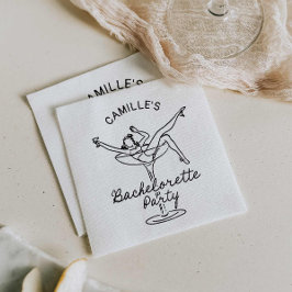 Retro Champagne Junggeselinnen-Abschied Einladung Serviette