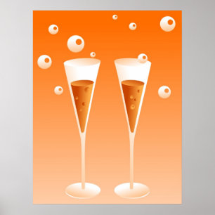 Retro Champagne Poster
