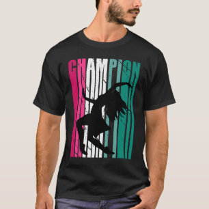 Retro Champion of Dance Silhouette farbenfroh Aqua T-Shirt