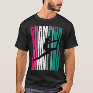 Retro Champion of Dance Silhouette farbenfroh Aqua T-Shirt