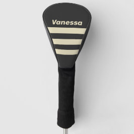 Retro Charcoal Three Across Striping with Name Golf Headcover