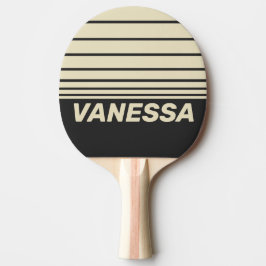 Retro Charcoal Three Horizon Striping with Name Tischtennis Schläger