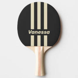 Retro Charcoal Three Pin Stripes with Name Tischtennis Schläger