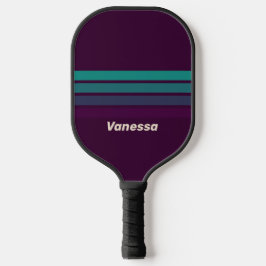Retro Charlotte Across Rainbow mit Name Pickleball Schläger