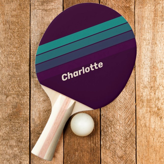 Retro Charlotte Rainbow mit Name Tischtennis Schläger (Von Creator hochgeladen)