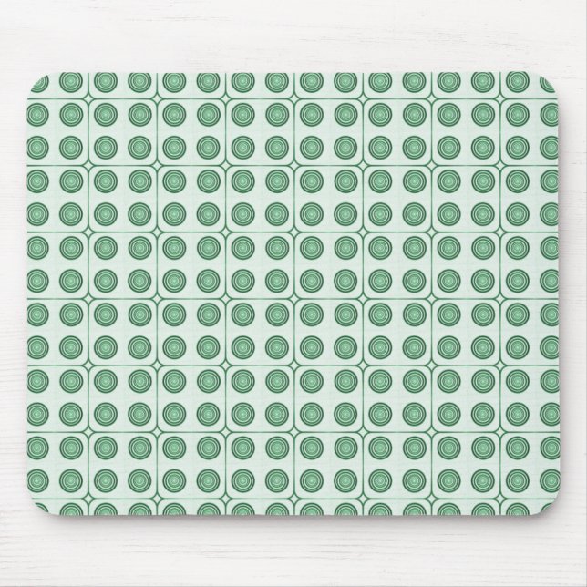 Retro Charm Circles Mousepad, dunkelgrün Mousepad (Vorne)