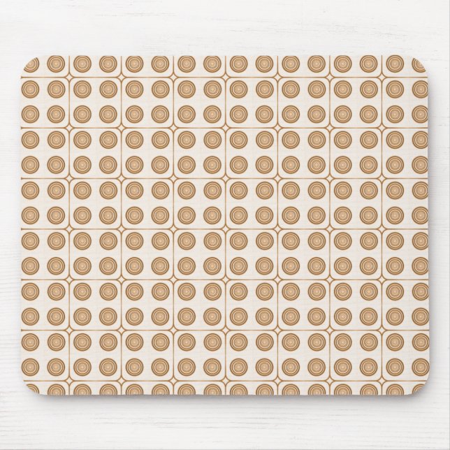 Retro Charm Circles Mousepad, Gold Mousepad (Vorne)
