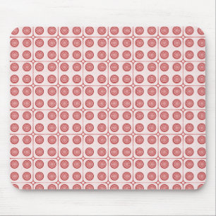 Retro Charm Circles Mousepad, rot Mousepad