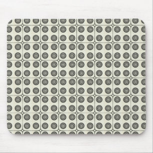 Retro Charm Circles Mousepad, schwarz Mousepad