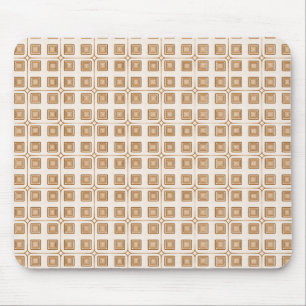 Retro Charm Squares Mousepad, Gold Mousepad