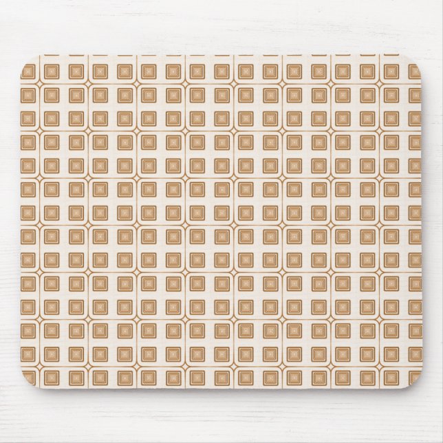 Retro Charm Squares Mousepad, Gold Mousepad (Vorne)