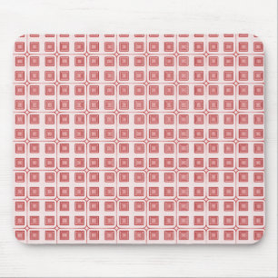 Retro Charm Squares Mousepad, rot Mousepad