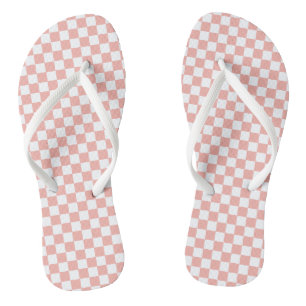 Retro Check Pink Groovy Flip Flops