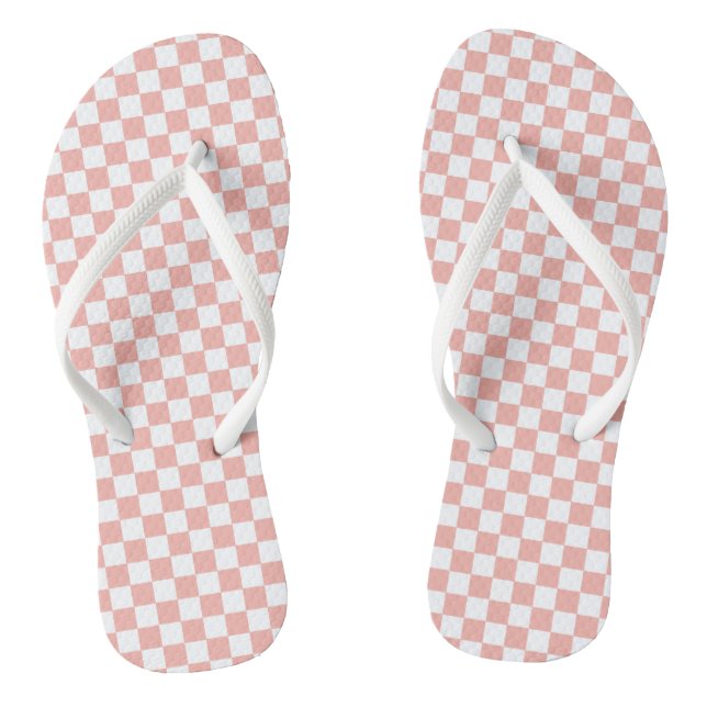Retro Check Pink Groovy Flip Flops (Fußbett)