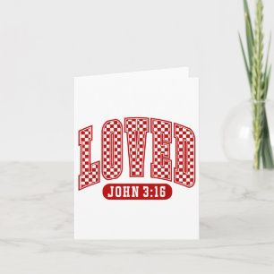 Retro Checked Christlich Valentines Loved 3_16 Karte