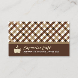 Retro Checked Coffee Bar Visitenkarte