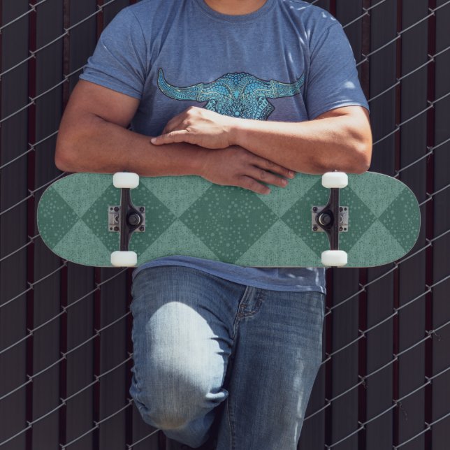 RETRO CHECKERBOARD BLAUE Skateboard (Außenbereich 3)
