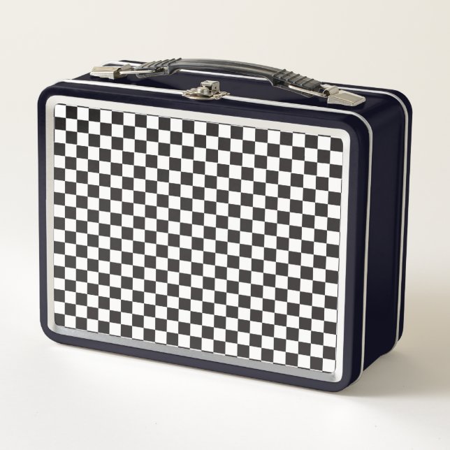 Retro-Checkerboard der 80er Jahre Metall Brotdose (Vorderseite)