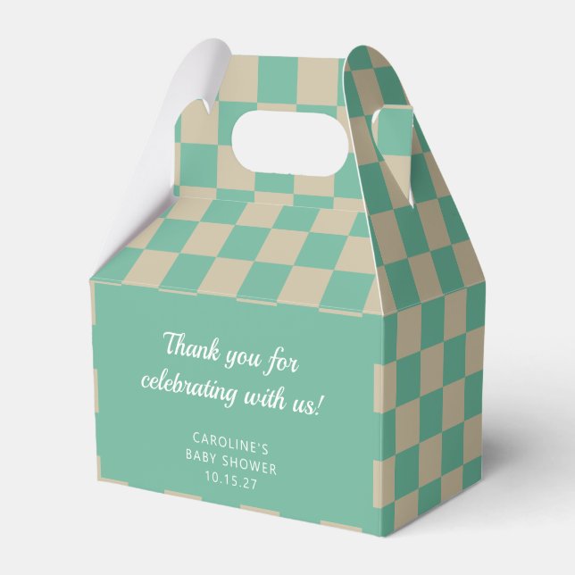Retro Checkerboard Mini-Dusche individuell Vielen  Geschenkschachtel (Vorderseite)